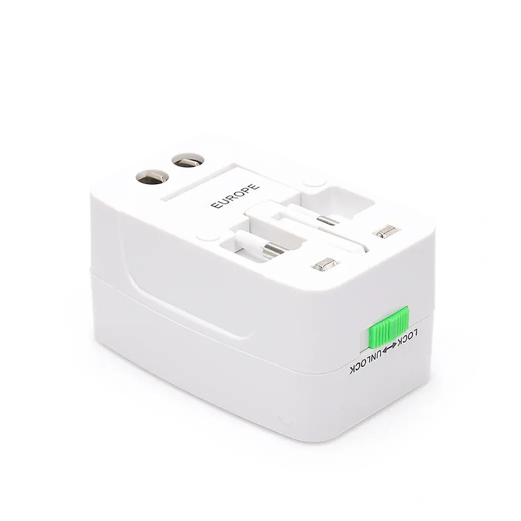 LAMTECH UNIVERSAL TRAVEL ADAPTER WITH 2 USB PORT 4 DIFFERENT PLUGS