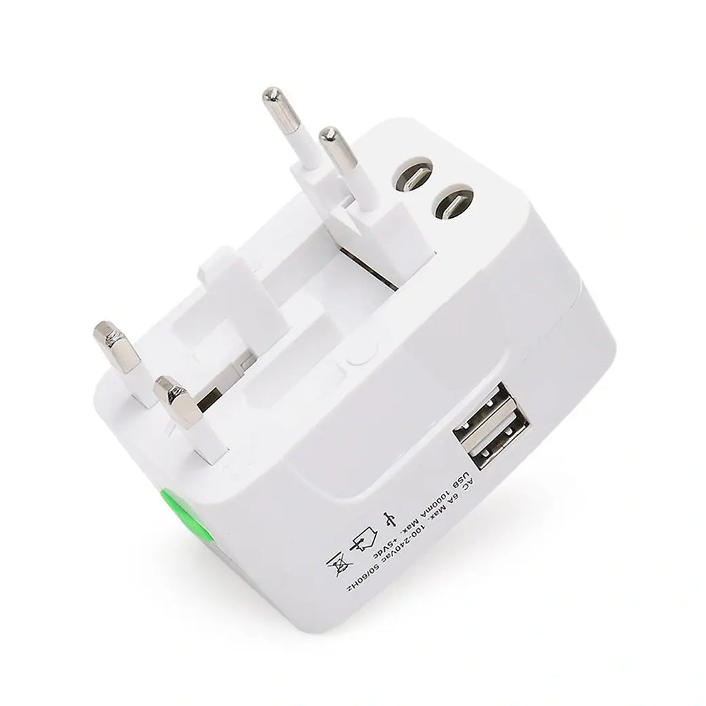 LAMTECH UNIVERSAL TRAVEL ADAPTER WITH 2 USB PORT 4 DIFFERENT PLUGS