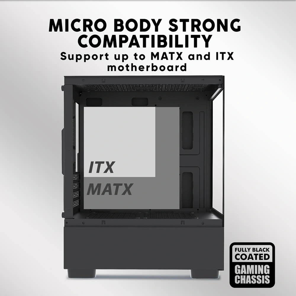 ARMAGGEDDON GAMING PC CASE WITH 4 ARGB FANS TRITRON PRO 100 BLACK