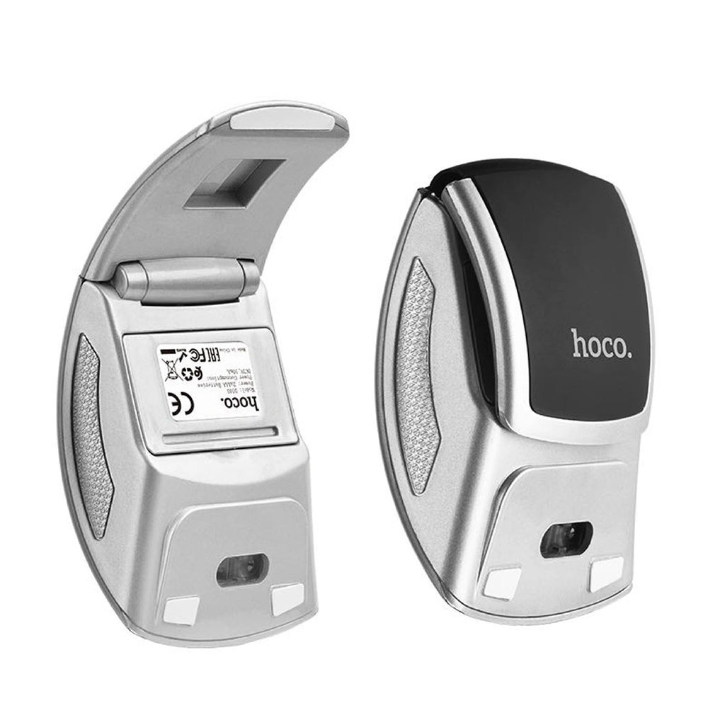 Ασύρματο Ποντίκι Hoco. DI03 1200 DPI 2.4G 3 Πλήκτρων Αναδιπλούμενο. Μαύρο-Ασημί