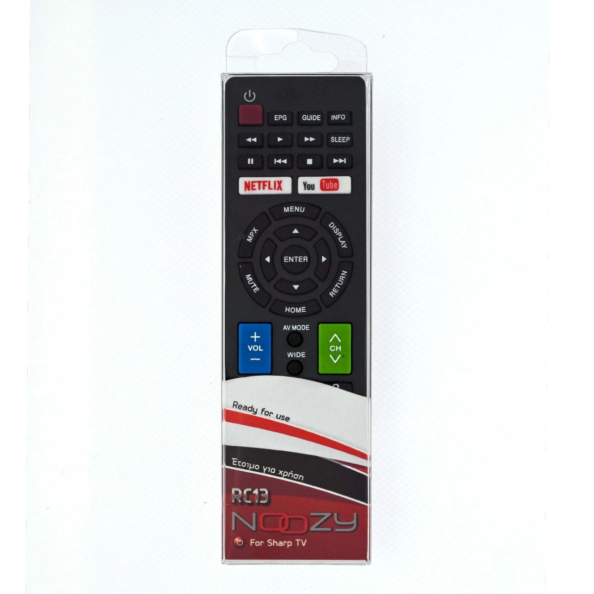 Τηλεχειριστήριο Noozy RC13 για Τηλεοράσεις Sharp Άμεσης Αντικατάστασης χωρίς Προγραμματισμό