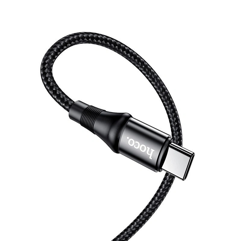Καλώδιο Hoco X50 Exquisito USB-C σε USB-C 100W 5.0A/20V Braided Μαύρο 1m