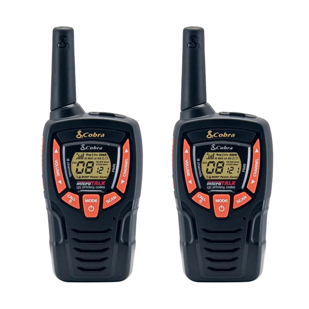 Σετ 2 Walkie Talkie, 8 Κανάλια, Κωδικοποίηση 121 Συνδιασμών, Δόνηση, Εμβέλεια έως 10km, Cobra