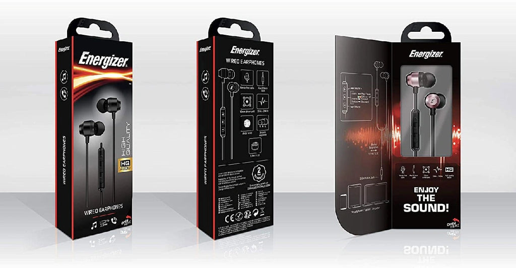 Hands Free Energizer CIA10 Metal Stereo 3.5mm Ροζ Χρυσό με Μικρόφωνο και Πλήκτρο Πολλαπλών Λειτουργιών 1.2m