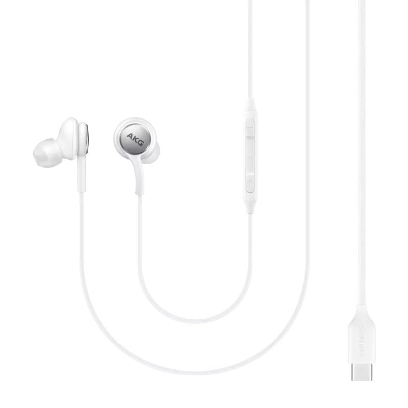 Hands Free Stereo Samsung Earphones EO-IC100BW USB-C Λευκό με Μικρόφωνο και Πλήκτρο Λειτουργίας 1.2m
