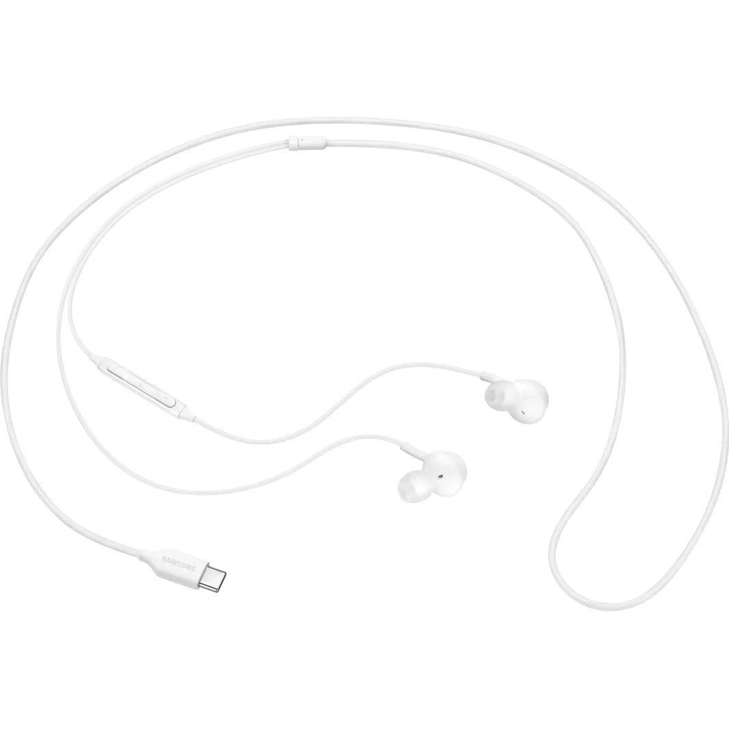 Hands Free Stereo Samsung Earphones EO-IC100BW USB-C Λευκό με Μικρόφωνο και Πλήκτρο Λειτουργίας 1.2m