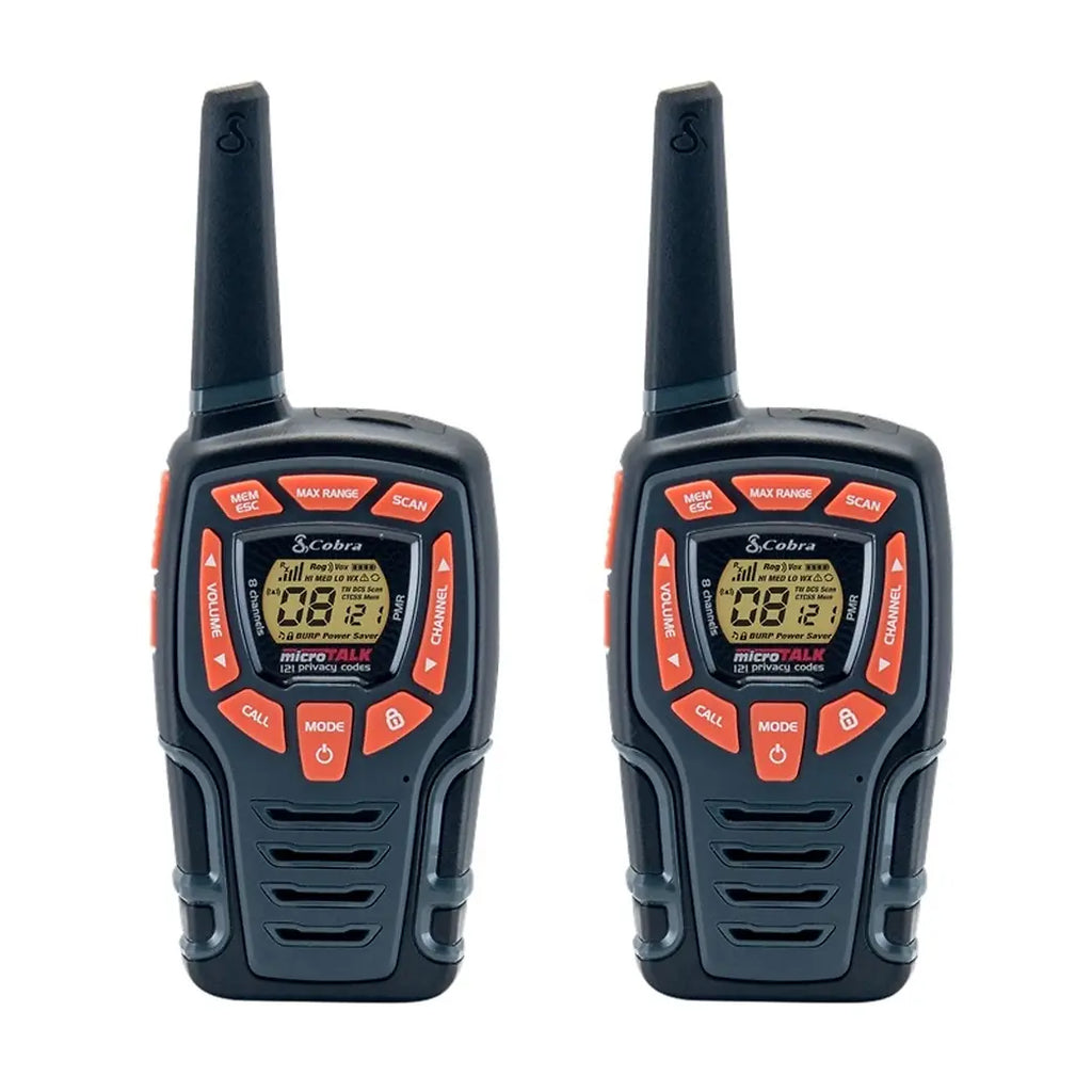 Σετ 2 Walkie Talkie, 8 Κανάλια, Κωδικοποίηση 121 Συνδιασμών, Δόνηση, Εμβέλεια έως 10km, Cobra