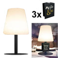 Tele Επιτραπέζιο Φωτιστικό LED, ύψος 27.5cm, Επαναφορτιζόμενο, με 3 Ταμπελάκια, Μαύρο, Securit