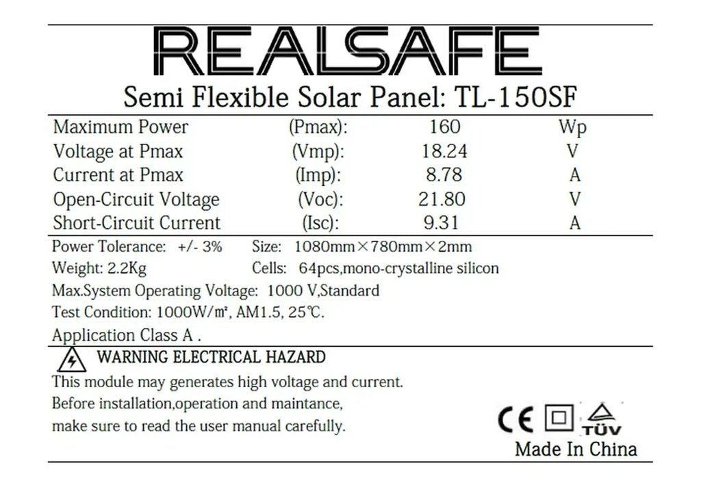 Tele Solar Panel Ημιευκαμπτο 150W
