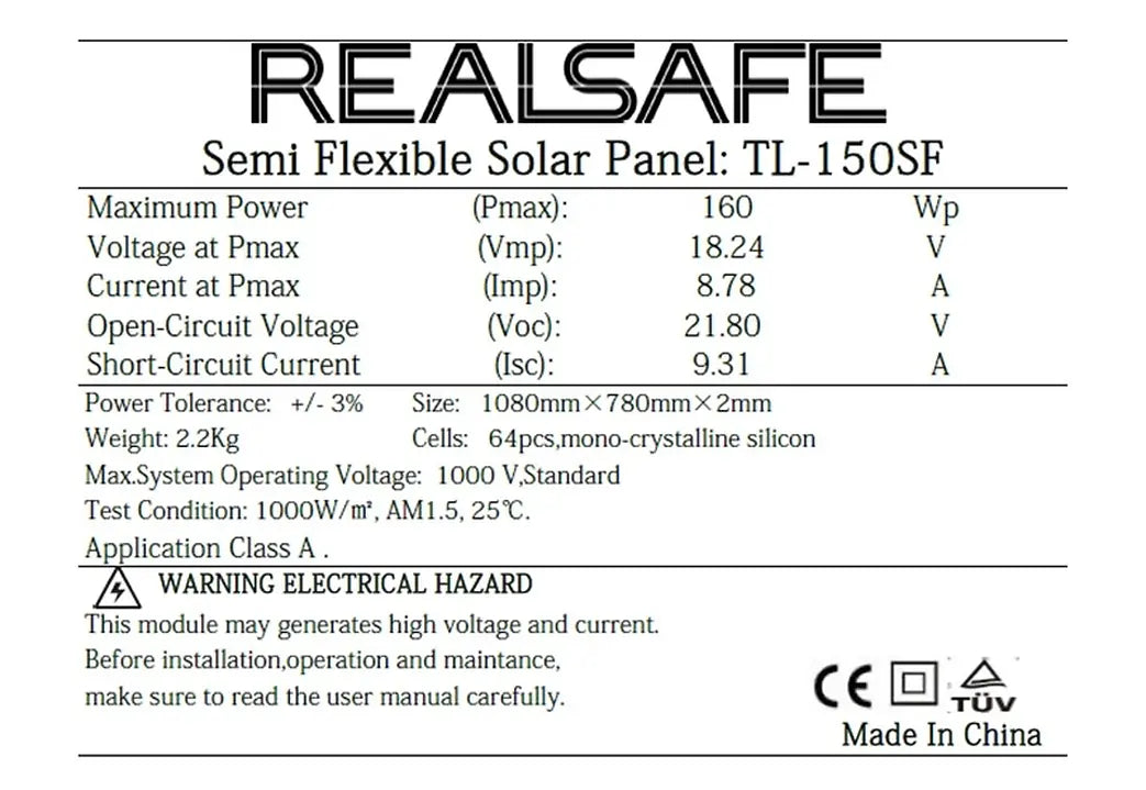 Tele Solar Panel Ημιευκαμπτο 150W
