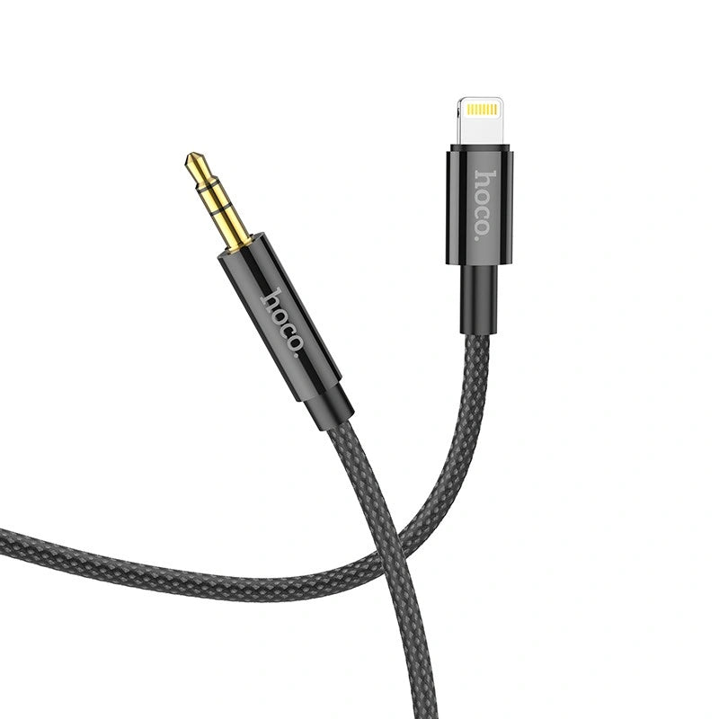 Καλώδιο σύνδεσης Ήχου Hoco UPA19 Braided Lightning Αρσενικό σε 3.5mm Αρσενικό Μαύρο 1m