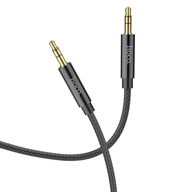 Καλώδιο σύνδεσης Ήχου Hoco UPA19 Braided 3.5mm Αρσενικό σε 3.5mm Αρσενικό Μαύρο 1m