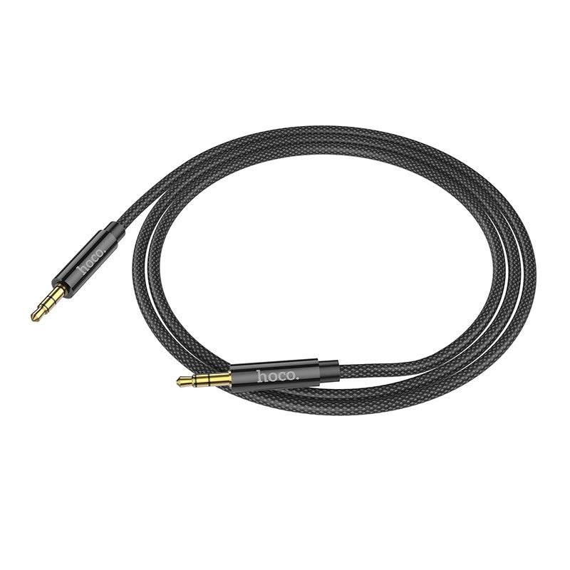 Καλώδιο σύνδεσης Ήχου Hoco UPA19 Braided 3.5mm Αρσενικό σε 3.5mm Αρσενικό Μαύρο 1m