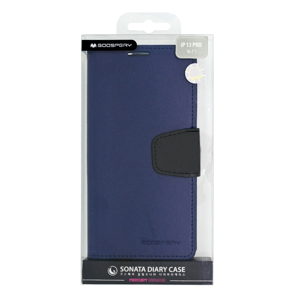 Θήκη Book Goospery Sonata Diary Case για Apple iPhone 13 Pro Μπλε-Μαύρο