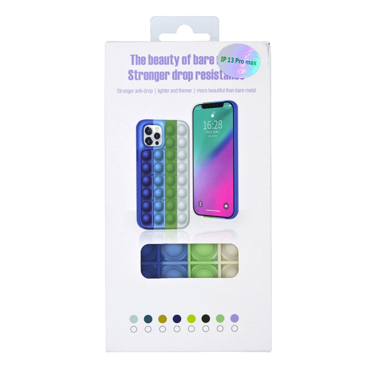 Θήκη Ancus TPU Pop It για Apple iPhone 13 Pro Max Μπλε Γαλάζιο Πράσινο Λευκό