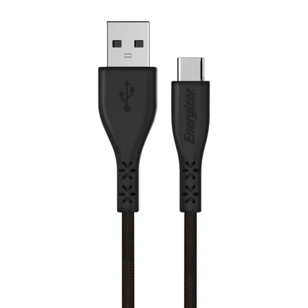 Καλώδιο σύνδεσης Energizer Lifetime Warranty USB-A σε USB-C 2.0A Μαύρο 1.2m