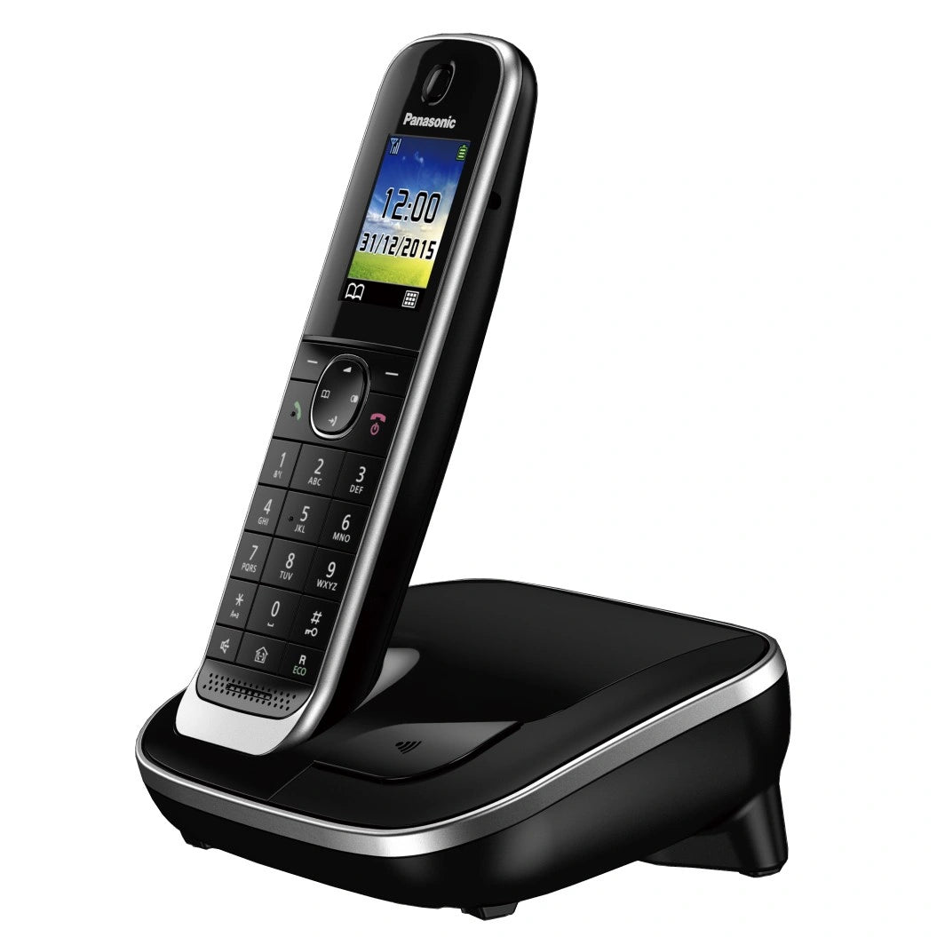 Ασύρματο Ψηφιακό Τηλέφωνο Panasonic KX-TGJ310GRB Μαύρο με Υποδοχή Hands Free 2.5mm Λειτουργία Διακοπής Ρεύματος και Baby Monitor
