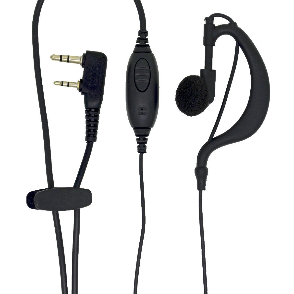Hands Free Mono Ancus HiConnect με διπλό κονέκτορα 2.5mm & 3.5mm με ανεξάρτητο πλήκτρο απάντησης για Walkie Talkie Μαύρο Bulk