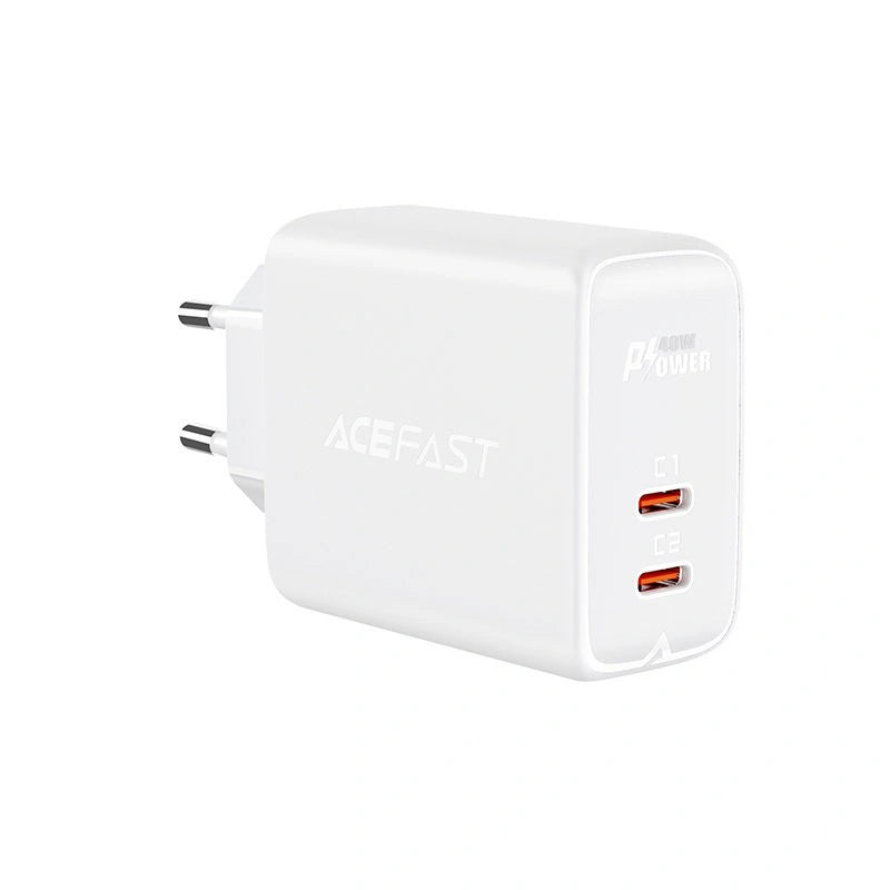 Φορτιστής Ταξιδίου Acefast A9 Fast Charging USB-C QC3.0 / QC2.0 PD40W Λευκός