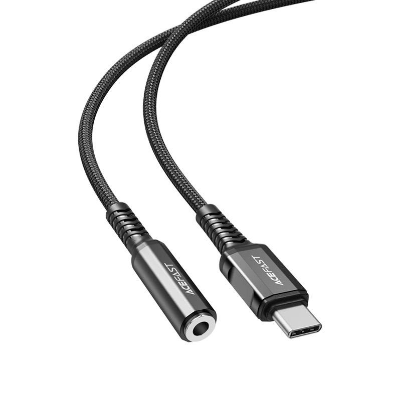 Καλώδιο Σύνδεσης Acefast C1-07 USB-C σε 3.5mm Θηλυκό Braided  Μαύρο 18cm