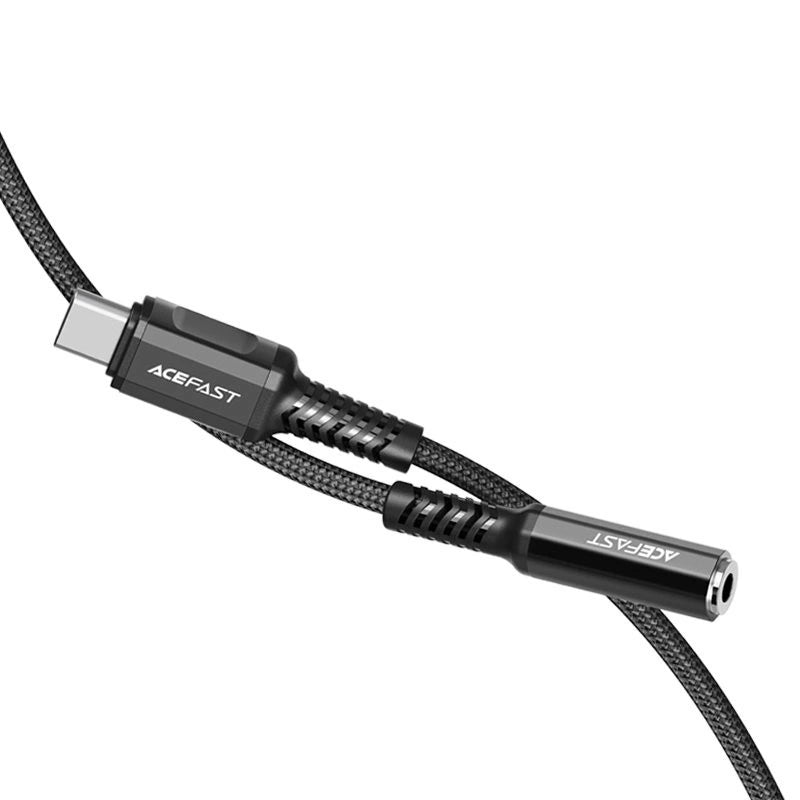 Καλώδιο Σύνδεσης Acefast C1-07 USB-C σε 3.5mm Θηλυκό Braided  Μαύρο 18cm