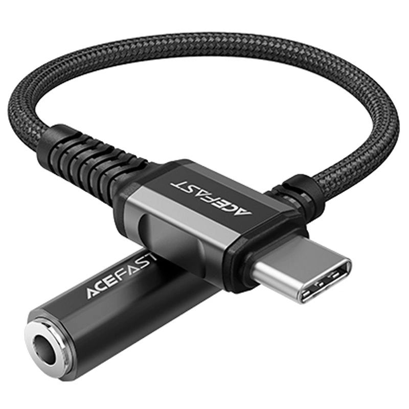 Καλώδιο Σύνδεσης Acefast C1-07 USB-C σε 3.5mm Θηλυκό Braided  Μαύρο 18cm