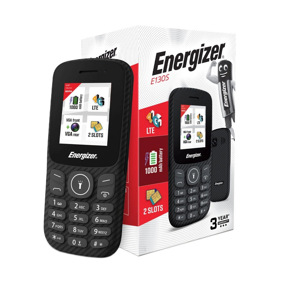 Energizer Energy E130S 4G Dual Sim 1.77" 1000 mAh, Bluetooth, Camera Μαύρο με Φορτιστή