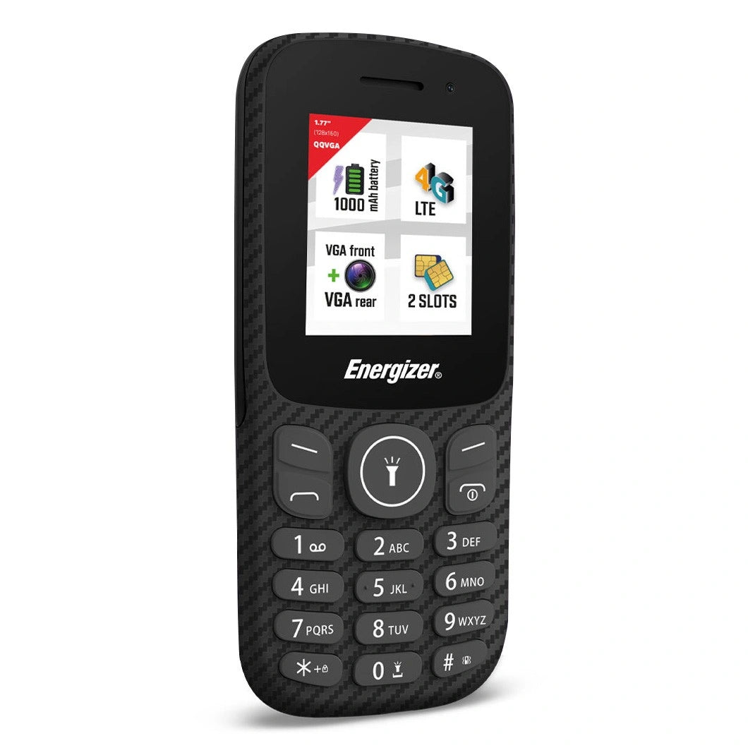 Energizer Energy E130S 4G Dual Sim 1.77" 1000 mAh, Bluetooth, Camera Μαύρο με Φορτιστή