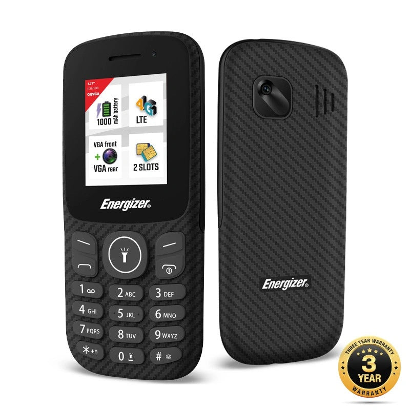 Energizer Energy E130S 4G Dual Sim 1.77" 1000 mAh, Bluetooth, Camera Μαύρο με Φορτιστή