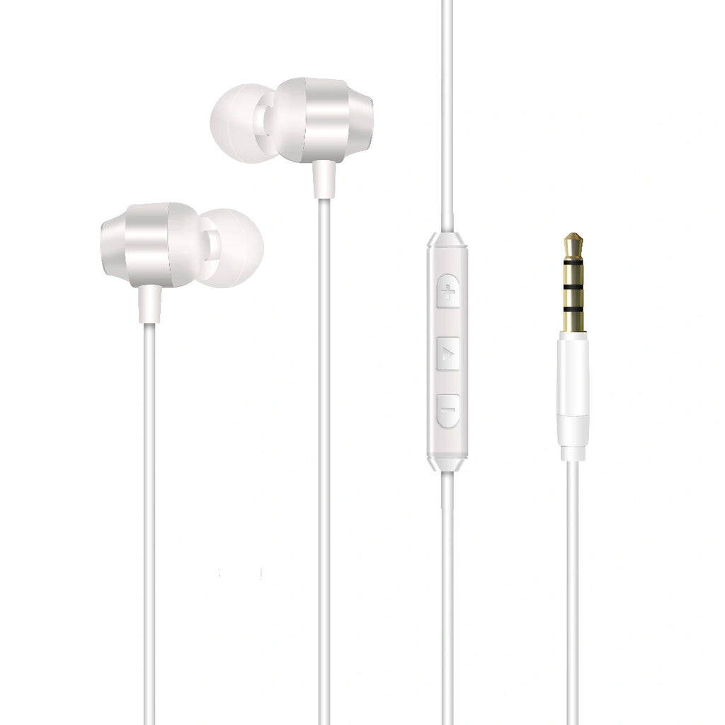 Hands Free Energizer CIA10 Metal Stereo 3.5mm Λευκό με Μικρόφωνο και Πλήκτρο Πολλαπλών Λειτουργιών 1.2m
