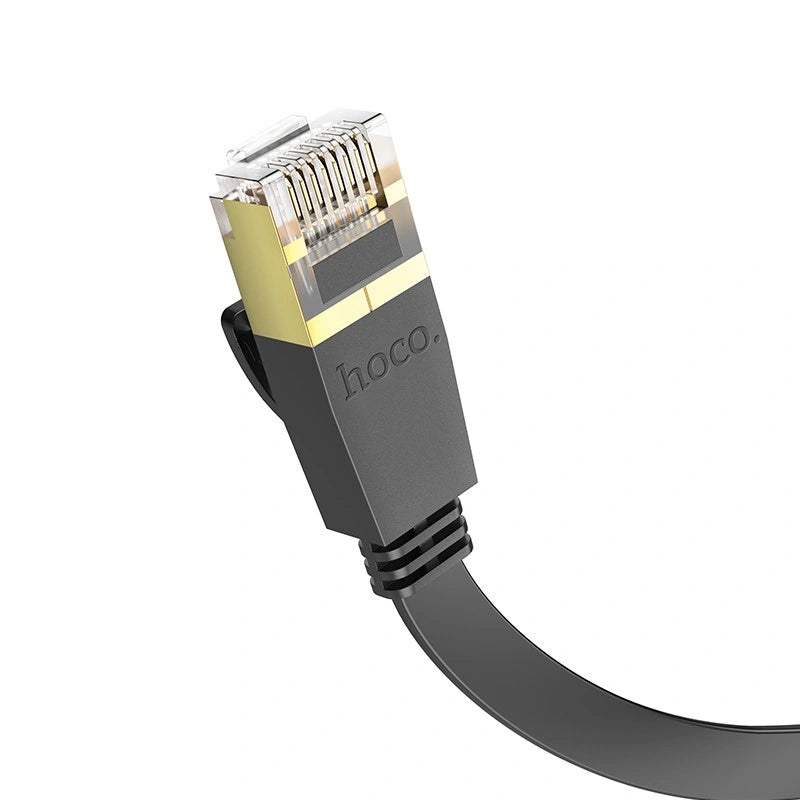 Καλώδιο Δικτύου Hoco US07 General Pure Copper Cat 6 UTP Πλακέ Καλώδιο 1Gbps 3m Μαύρο