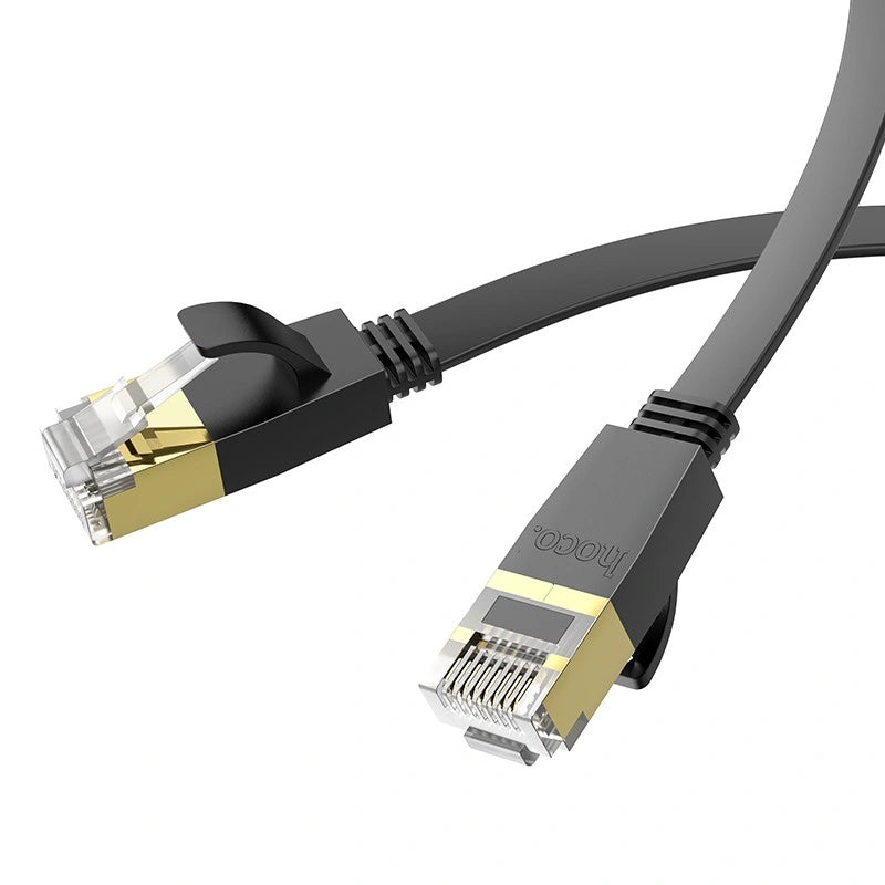 Καλώδιο Δικτύου Hoco US07 General Pure Copper Cat 6 UTP Πλακέ Καλώδιο 1Gbps 3m Μαύρο