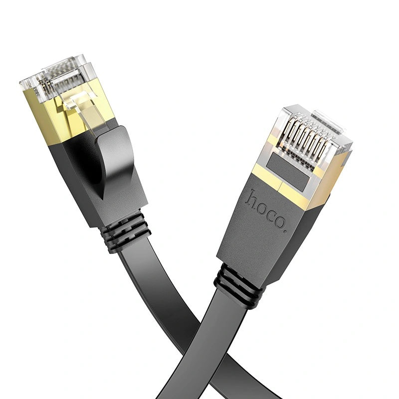 Καλώδιο Δικτύου Hoco US07 General Pure Copper Cat 6 UTP Πλακέ Καλώδιο 1Gbps 3m Μαύρο