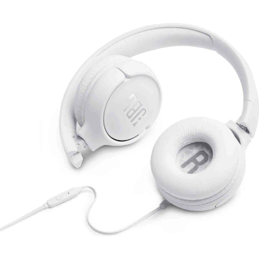 Ακουστικά Stereo On-ear JBL Tune 500 3.5mm Pure Bass Sound με Μικρόφωνο JBLT500WHT Λευκό