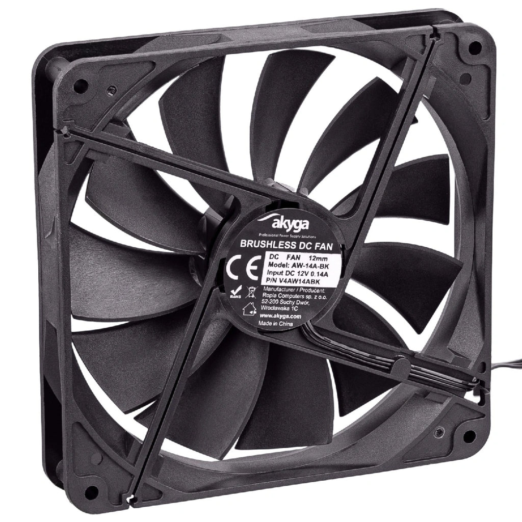 Case Fan Akyga AW-14A-BK 140mm Molex + 3pin Μαύρο