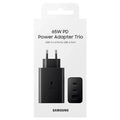 Φορτιστής Ταξιδίου Samsung T6530NBE Trio 2 x USB-C + USB PD3.0 65W 3A Μαύρος