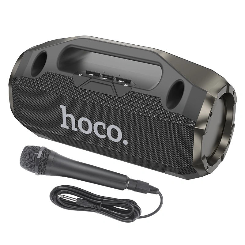 Φορητό Ηχείο Wireless Hoco HA3 Drum TWS BT 5.0 4000mAh 20W με USB Micro SD και Ενσύρματο Μικρόφωνο Μαύρο