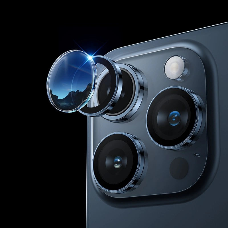 Προστασία Κάμερας Hoco 3D Metal V14 για Apple iPhone 15 Pro 15 Pro Max 16 Pro 16 Pro Max Dark Blue
