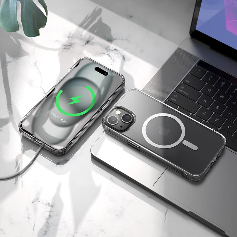 Θήκη Hoco Magnetic Series Airbag Anti-Fall Protective για Apple iPhone 15 Pro Διάφανη