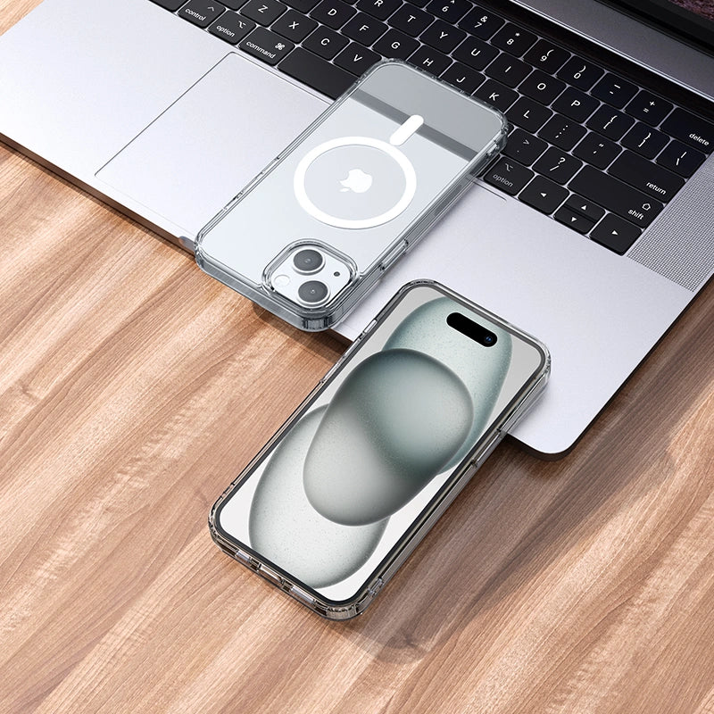 Θήκη Hoco Magnetic Series Airbag Anti-Fall Protective για Apple iPhone 15 Pro Διάφανη