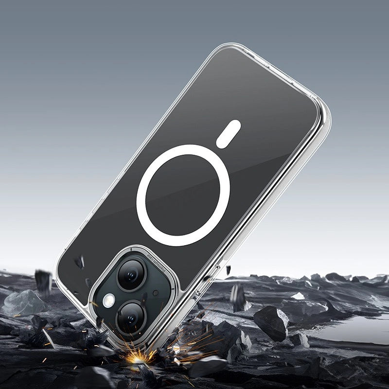 Θήκη Hoco Magnetic Premium Series Anti-Drop Magnetic Mag-charge για Apple iPhone 15 Διάφανη Γκρι