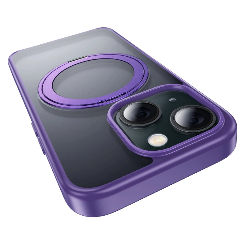Θήκη Hoco Stand Magnetic Case 2 in 1 Mag-Charge 360° Rotating Ring για Apple iPhone 15 Plus Μωβ