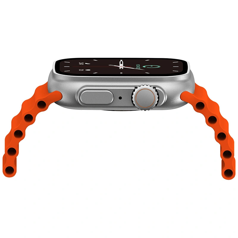 Smartwatch Maxcom Ecowatch 2 1.95” 230mAh IP67 με Δυνατότητα Κλήσεων με Ασημί και Πορτοκαλί Λουράκια