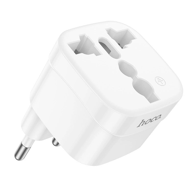 Αντάπτορας Hoco. DC60 Universal (UK, 3C 3Plug, 3C 2Plug, US Plug) σε European Λευκός