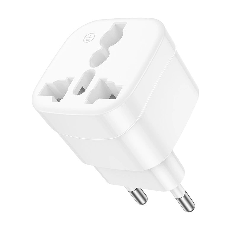 Αντάπτορας Hoco. DC60 Universal (UK, 3C 3Plug, 3C 2Plug, US Plug) σε European Λευκός