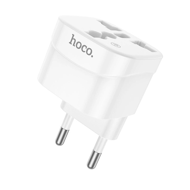 Αντάπτορας Hoco. DC60 Universal (UK, 3C 3Plug, 3C 2Plug, US Plug) σε European Λευκός