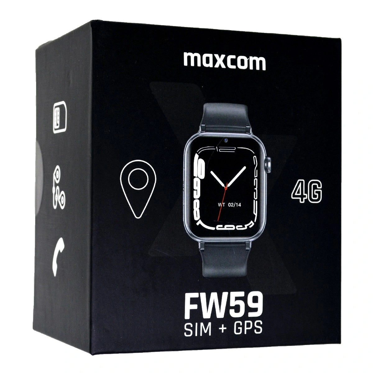 Smartwatch Maxcom FW59 4G GPS IP65 670mAh με 1.85” IPS 20mm Silicon Band και SOS Button Μαύρο με Δυνατότητα Κλήσεων