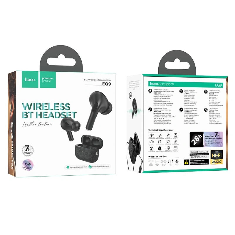Wireless Hands Free Hoco EQ9 Duke TWS V5.3 300mAh 7 Ώρες Λειτουργίας Συμβατά με Siri Μαύρα