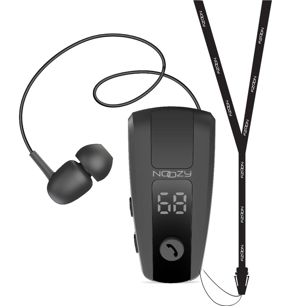 Bluetooth Hands Free Noozy Roller BH69 V.5.2 με LED Οθόνη Δόνηση και Strap Λαιμού Multi Pairing Μαύρο με 11 Ώρες Λειτουργίας