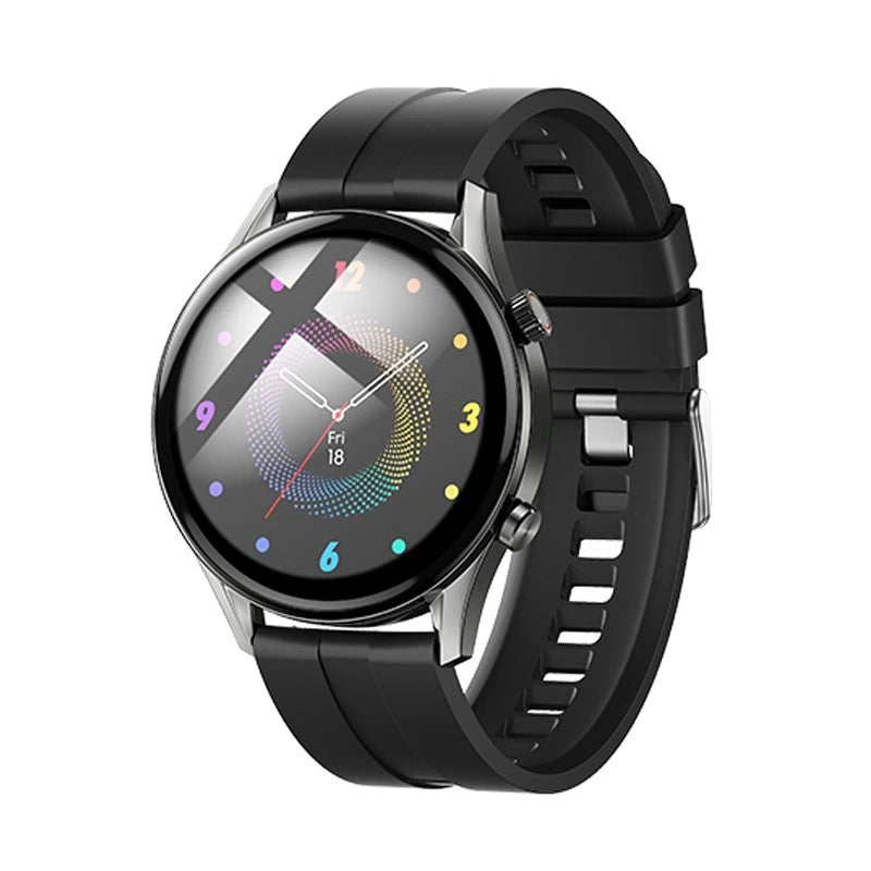 Smartwatch Hoco Y7 Pro 1.39" Bluetooth v5.0 240mAh IP67 με Δυνατότητα Κλήσεων Silicon Band Metal Grey
